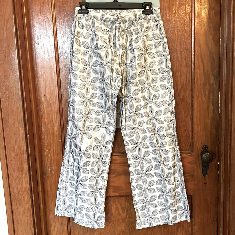 J Valdi Lightweight Floral Drawstring Pants